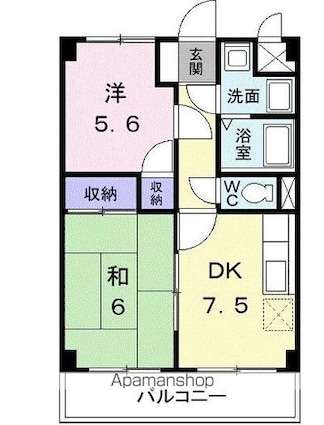 ハイツヤマシタ[2DK/40.15m2]の間取図