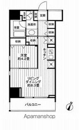 クロスレジデンス白金高輪[1LDK/40.26m2]の間取図