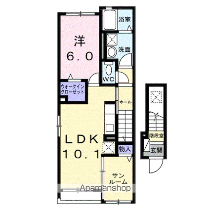ヴィラ・アルモニア[1LDK/48.92m2]の間取図