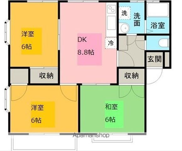 旭ルーミー天童南10号館の間取り写真