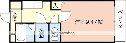 和歌山県和歌山市秋月[1K/27m2]の間取図