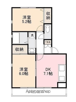 香川県高松市仏生山町甲[2DK/42.23m2]の間取図