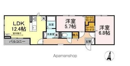 サウスヒルズ世田谷[2LDK/61.02m2]の間取図