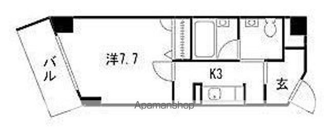 ロワジール三軒茶屋[1K/27.88m2]の間取図