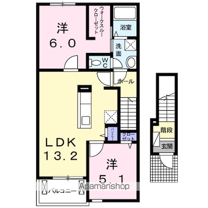 長野県上伊那郡箕輪町大字中箕輪[2LDK/58.7m2]の間取図