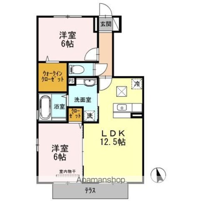 ウィット塩屋[2LDK/57.94m2]の間取図