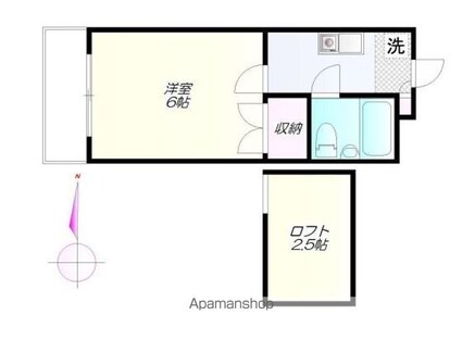 東京都杉並区高円寺南１丁目[1K/22m2]の間取図