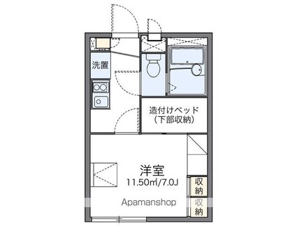 レオパレスレスポワール[1K/19.87m2]の間取図