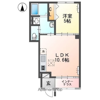 レオン[1LDK/40.02m2]の間取図