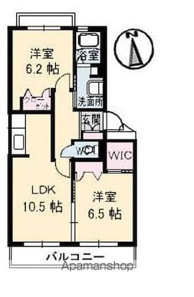 フレヴェール[2LDK/55.62m2]の間取図