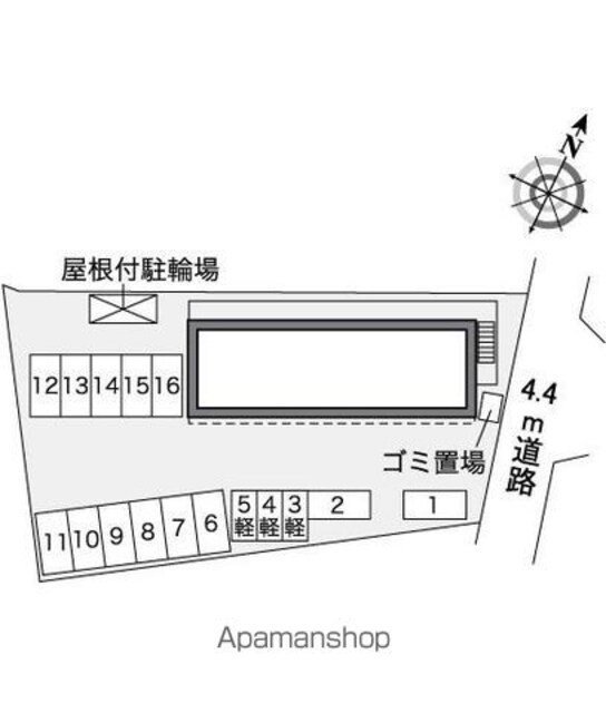 レオパレスタウンコート竜王[1K/23.18m2]の配置図