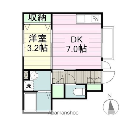 リヴィエールⅡ[1DK/28.56m2]の間取図