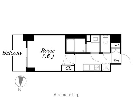ＳＨＯＫＥＮ　Ｒｅｓｉｄｅｎｃｅ名古屋太閤通[1K/25.67m2]の間取図