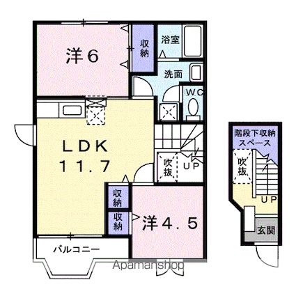 メゾン・ド・リープパルクＢ[2LDK/58.12m2]の間取図