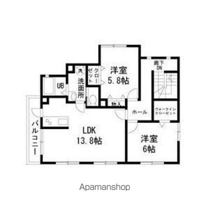 ディアコート[2LDK/58.59m2]の間取図