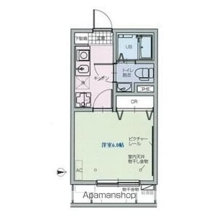 ルクール氷川台[1K/20.47m2]の間取図