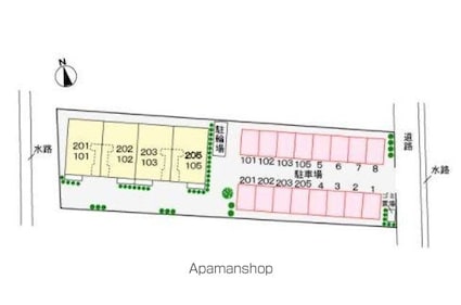 アメニティーハイツ川島Ⅱ[1LDK/40.72m2]の配置図