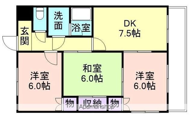 コーポラスエトニア[3DK/60m2]の間取図