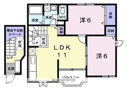 滋賀県彦根市八坂町[2LDK/58.12m2]の間取図
