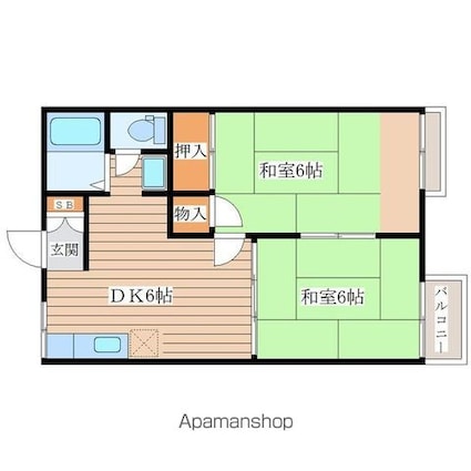 ＳＴハイツ栗生[2DK/41m2]の間取図