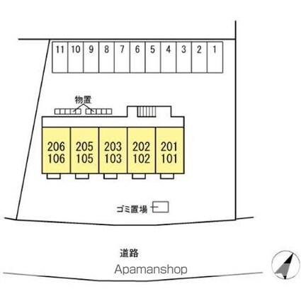 ヴァン・アグレアーブル[1LDK/33.39m2]の配置図
