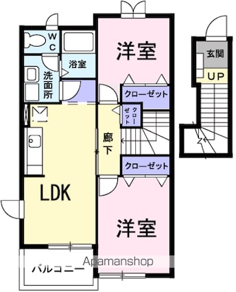 サン・フローラルＡ[2LDK/51.67m2]の間取図
