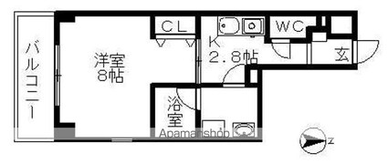ベレーサ山王[1K/27.95m2]の間取図