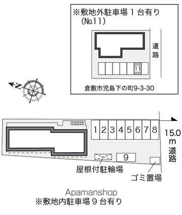 レオパレス潮香[1K/20.28m2]の配置図