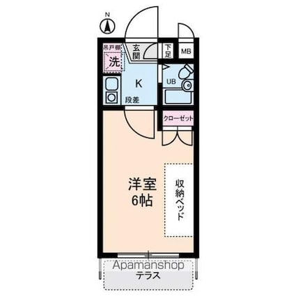 東京都葛飾区高砂２丁目[1K/17.98m2]の間取図