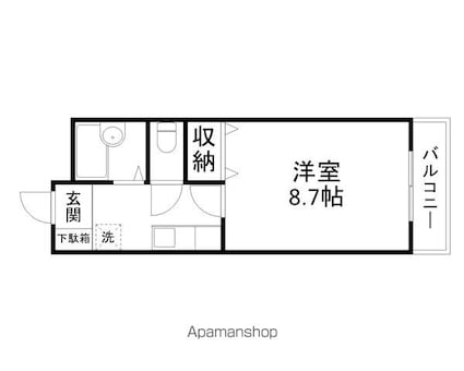 ハイツＡｓａｈｉ[1K/27m2]の間取図
