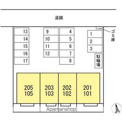 フォンターナ伏石Ⅱ[3LDK/71.94m2]の配置図