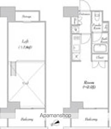 カナルフロント芝浦[1R/25m2]の間取図