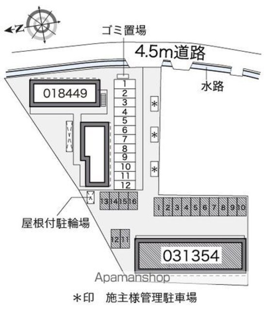 レオパレスコンフォール中島Ⅱ[1K/23.61m2]の配置図
