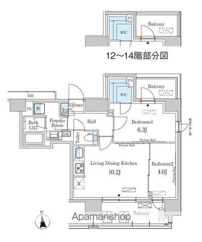 パークアクシス上野ＥＡＳＴの間取り