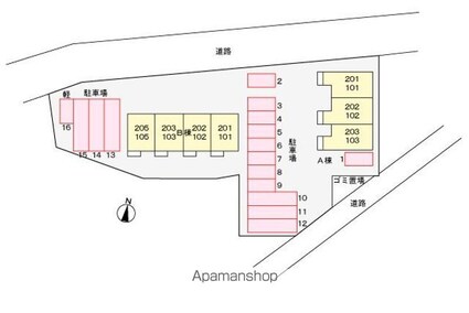 コーストアヴェニューＡ[2DK/42.77m2]の配置図