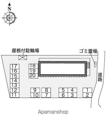 レオパレスナチュール[1K/23.18m2]の配置図