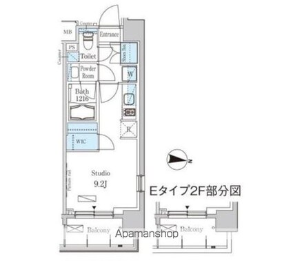パークアクシス東高円寺[1R/27.11m2]の間取図