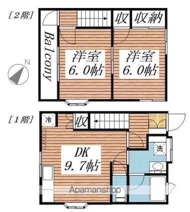 アメニティ５[2DK/49.6m2]の間取図