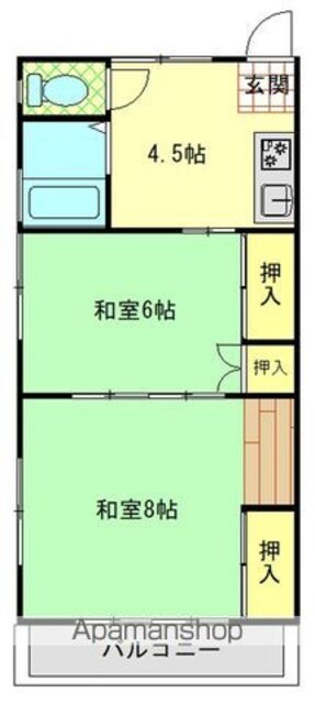 黒崎コーポ[2K/39.6m2]の間取図