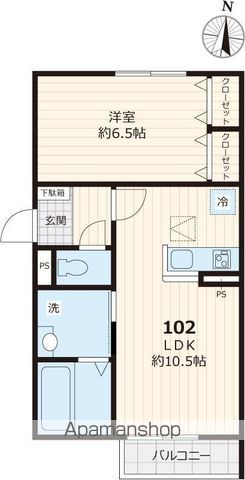 中野区弥生町のアパートの間取り