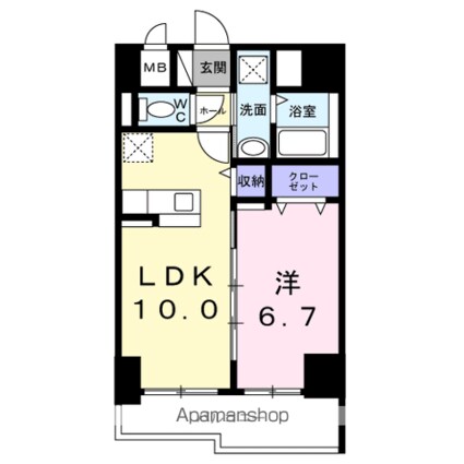 Ｂｒｉｇｈｔ　Ｇａｔｅ　名古屋[1LDK/40.01m2]の間取図