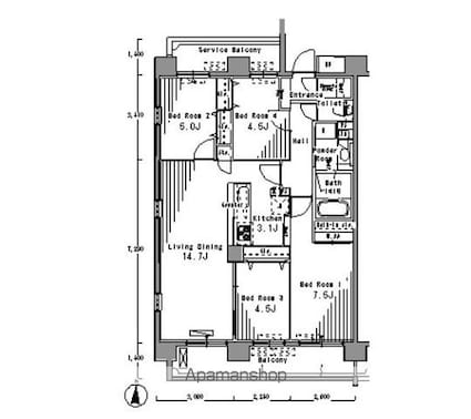パークアクシス滝野川[3SLDK/84.53m2]の間取図