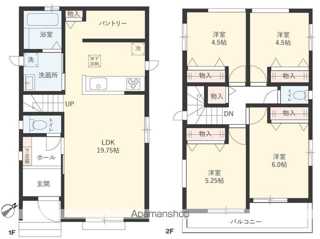さいたま市西区 2階建 新築の間取り写真