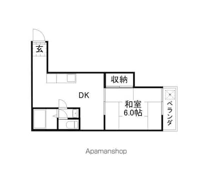 滋賀県近江八幡市中村町[1DK/33m2]の間取図