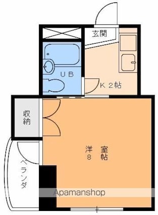 カンセンビル[1K/22m2]の間取図