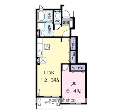 ラヴァーズ　Ｂ[1LDK/46.24m2]の間取図