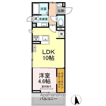 Ｇｌｉｃｉｎａ[1LDK/37.01m2]の間取図