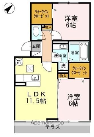 日野市東豊田のアパートの間取り