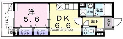 シャルフィー[1DK/33.44m2]の間取図