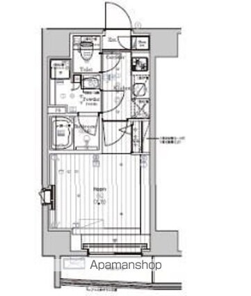 プレミアムキューブＧ市谷甲良町[1K/25.2m2]の間取図